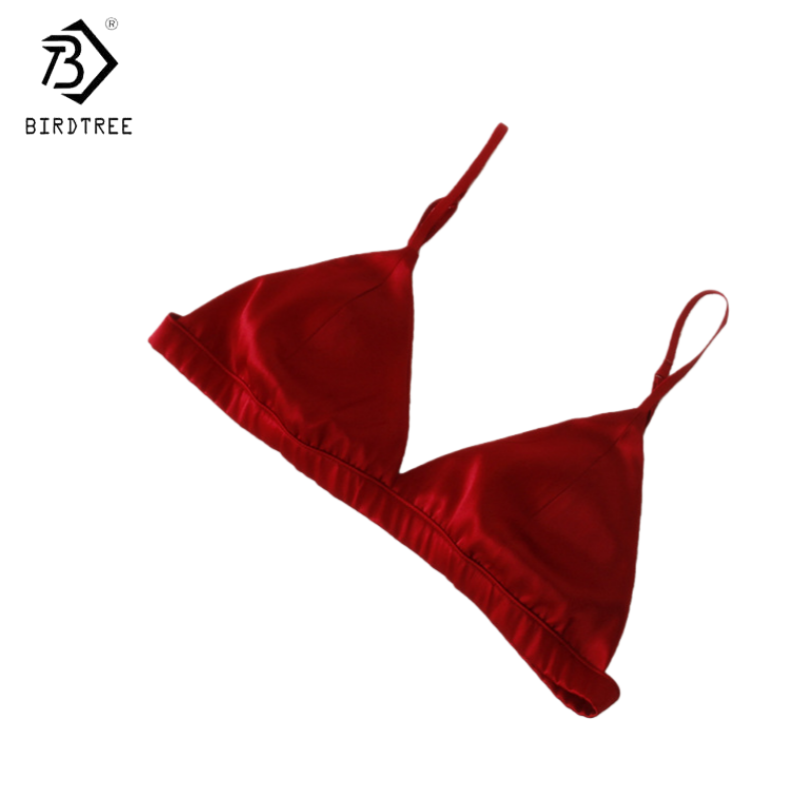 Minimizer Bra Women - Birdtree, 93% Silk 7% Spandex Wireless